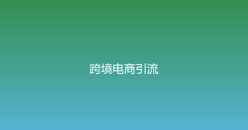 跨境电商引流 封面图